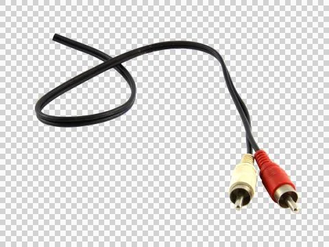 Wire cable of usb and adapter isolated on white background.Electronic Connect Stock Photos
