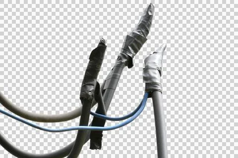Wire cable of usb and adapter isolated on white background.Electronic Connect Stock Photos