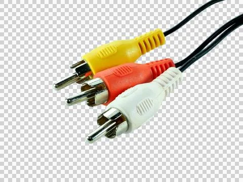 Wire cable of usb and adapter isolated on white background. Stock Photos