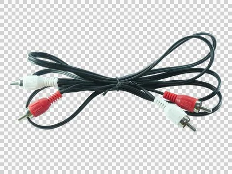 Wire cable of usb and adapter isolated on white background. Stock Photos