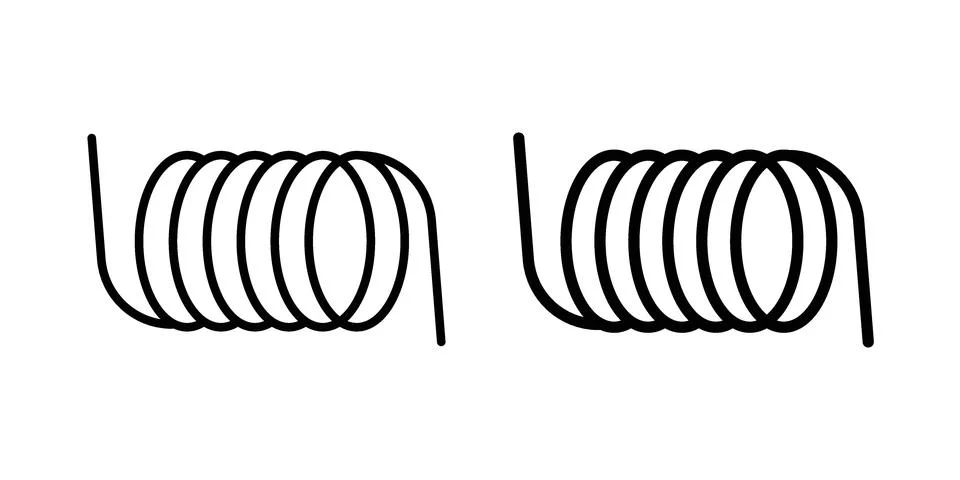 Wire coil icon set modern line and solid style collection. Illustrazione stock