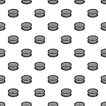 Wire coil spool seamless pattern on white background Stock Illustration