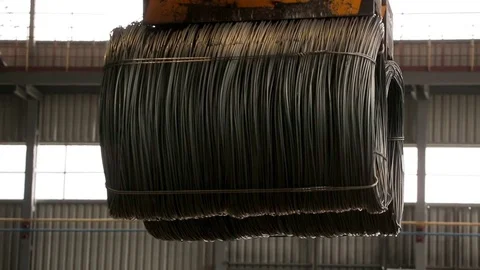 Wire coil stripping machine Stock Footage 72714539