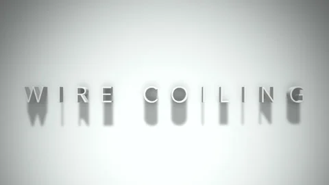 Wire coiling 3D title animation white text on a white background Stock Footage 299647059
