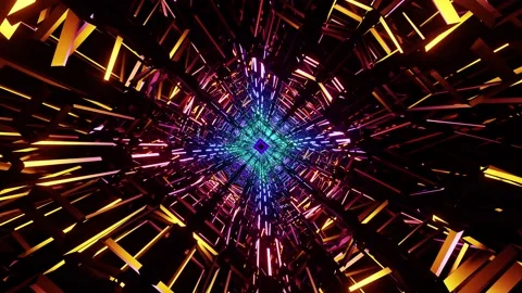 Wire colored tunnel VJ loop background | Stock Video | Pond5