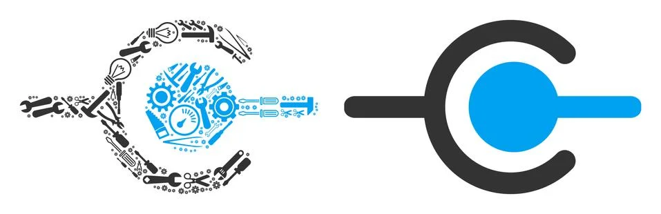 Wire Connection Collage of Repair Tools Stock Illustration
