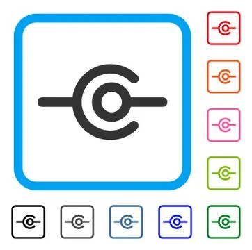 Wire Connection Framed Icon Stock Illustration