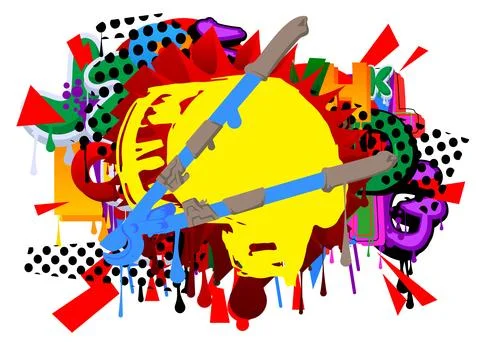 Wire cutter graffiti. Abstract modern street art decoration performed in ur.. Illustrazione stock