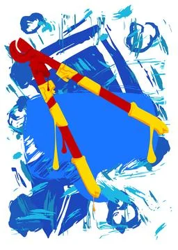 Wire cutter graffiti. Abstract modern street art decoration performed in ur.. Illustrazione stock