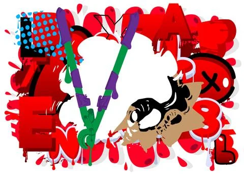 Wire cutter graffiti. Abstract modern street art decoration performed in ur.. Illustrazione stock