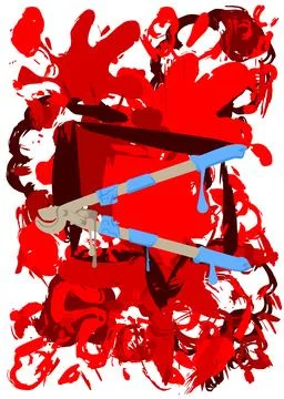 Wire cutter graffiti. Abstract modern street art decoration performed in ur.. Illustrazione stock