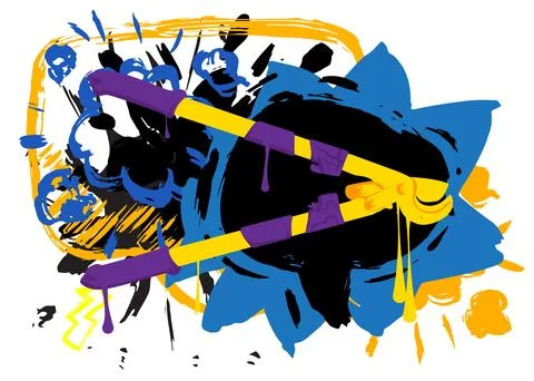 Wire cutter graffiti. Abstract modern street art decoration performed in ur.. Illustrazione stock
