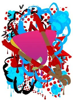 Wire cutter graffiti. Abstract modern street art decoration performed in ur.. Illustrazione stock