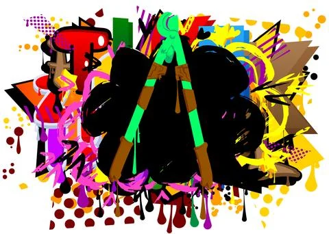 Wire cutter graffiti. Abstract modern street art decoration performed in ur.. Illustrazione stock