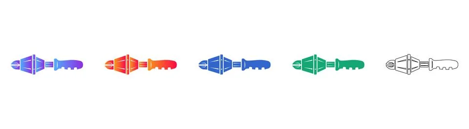 Wire Cutter Tool Vector Icon Set Illustrazione stock