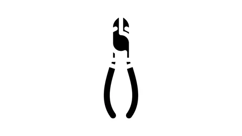 Wire cutters car repair tool glyph icon animation Stock Footage 326735973