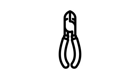 Wire cutters car repair tool line icon animation Stock Footage 326752016