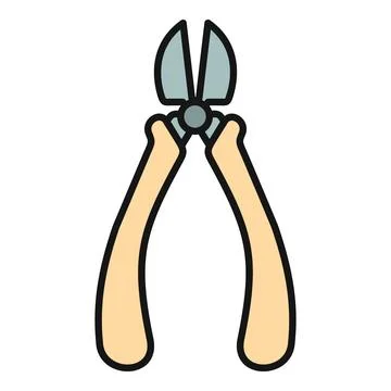 Wire cutters, a hand tool, on a white background Stock Illustration