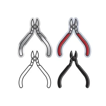Wire cutters in silver &amp; black Stock Illustration