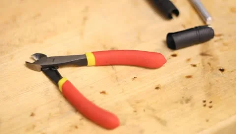 Wire cutters on table Video stock 10723036