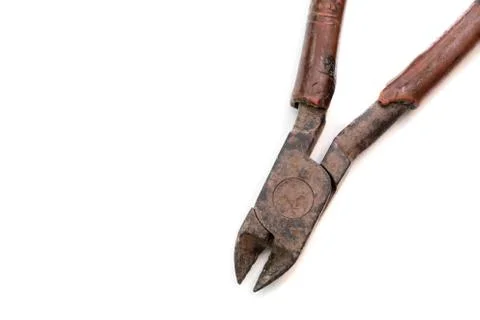 Wire cutters on a white background. Stock Photos