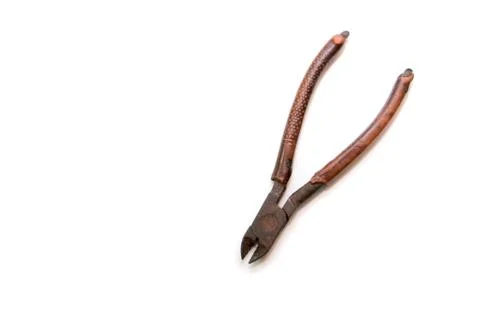 Wire cutters on a white background. Stock Photos