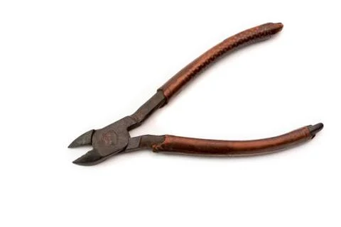 Wire cutters on a white background. Stock Photos