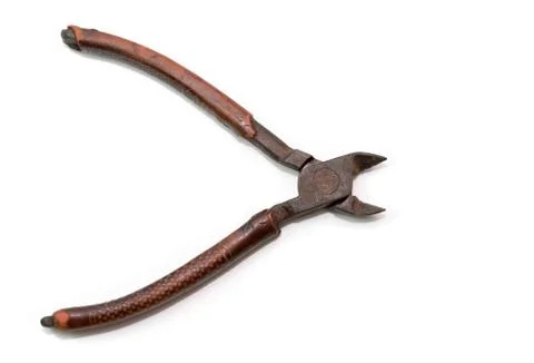 Wire cutters on a white background. Stock Photos