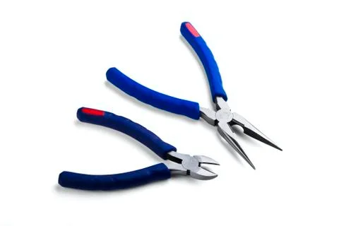 Wire cutting and flat-nose pliers Stock Photos