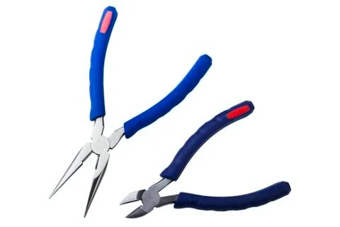 Wire cutting and flat-nose pliers Stock Photos