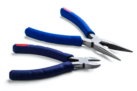 Wire cutting and flat-nose pliers Stock Photos