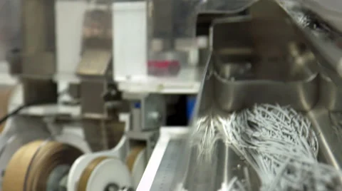 Wire cutting machine at work in factory Vídeo Stock 49211804