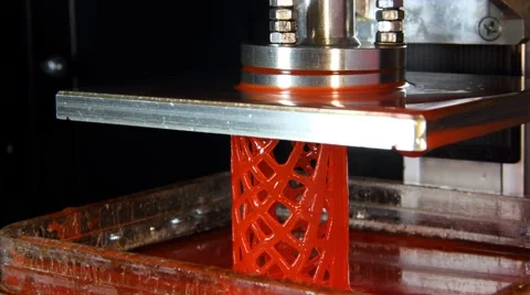 Wire cylinder print using DLP machine, additive manufacturing process time lapse Stock Footage 65468865