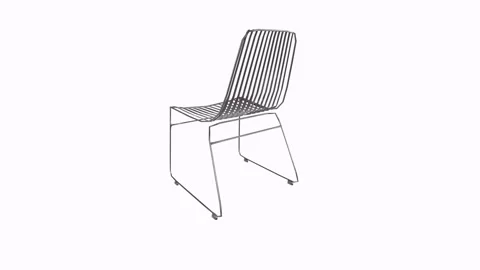 Wire dining chair isolated on white background Stock Footage 308452373