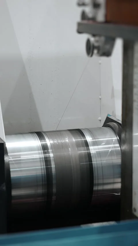 Wire EDM machine cutting rotating metal cylinder in precision machining. Vídeo Stock 347775634