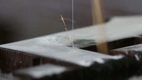 Wire EDM Machining Process Stock Footage 84309003