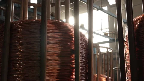 Wire factory, Copper grades, Coil systems 库存影片 245237828