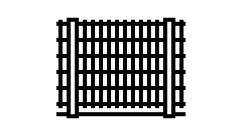 Wire fence line icon animation Stock Footage 224229210