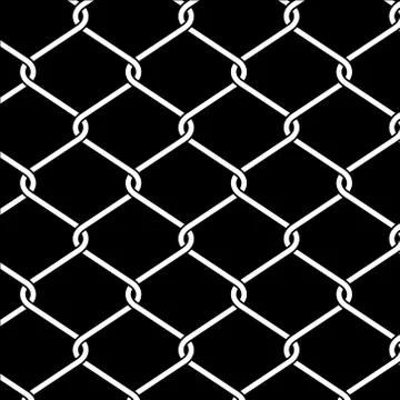 Wire fence vector background, close up metallic chainlink fence texture isolated Stock Illustration