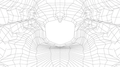 Wire-frame 3D teeth close up. Inside mouth Ilustración de archivo