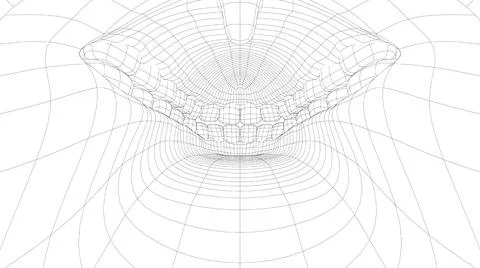 Wire-frame 3D teeth close up. Inside mouth Ilustración de archivo