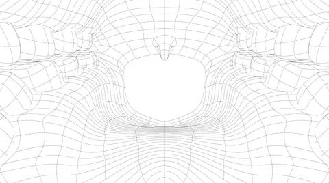 Wire-frame 3D teeth close up. Inside mouth Ilustración de archivo