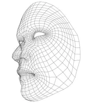 Wire-frame abstract human face イラスト素材