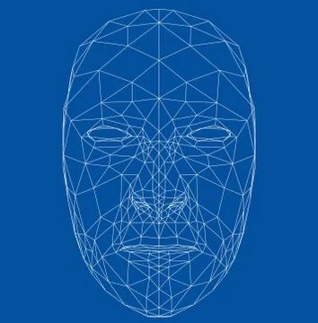 Wire-frame abstract human face イラスト素材