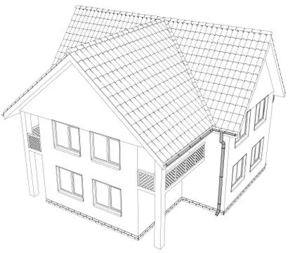 Wire-frame building on the white background. EPS 10 Stock-Illustration