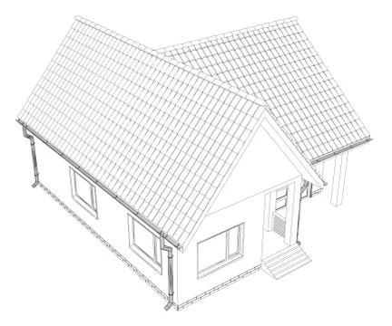 Wire-frame building on the white background. EPS 10 Stock-Illustration