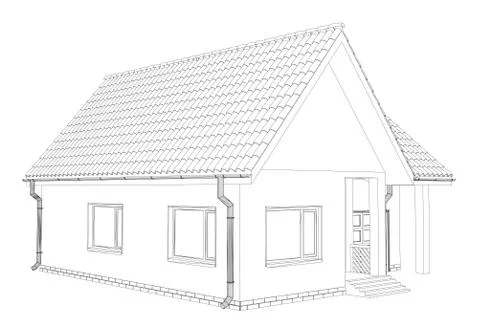 Wire-frame building on the white background. EPS 10 스톡 일러스트