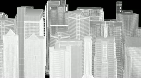 Wire frame cityscape, seamless loop Video stock 12318566
