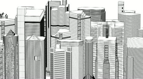 Wire frame cityscape, seamless loop Stock Footage 12318584