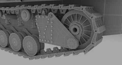 Wire Frame - Detail chain of German Mortar Karl Stock Illustration